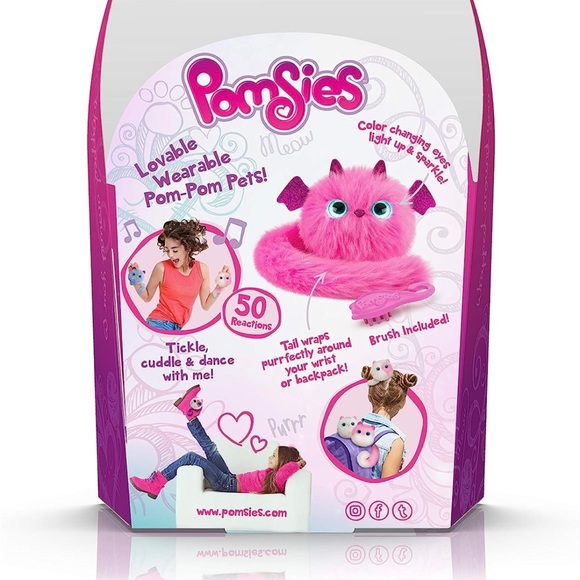 Bundle of 2 โค๏ธ Pomsies โZoeyโ Pink & Wrapples Dragon slap bracelet - Picture 4 of 15